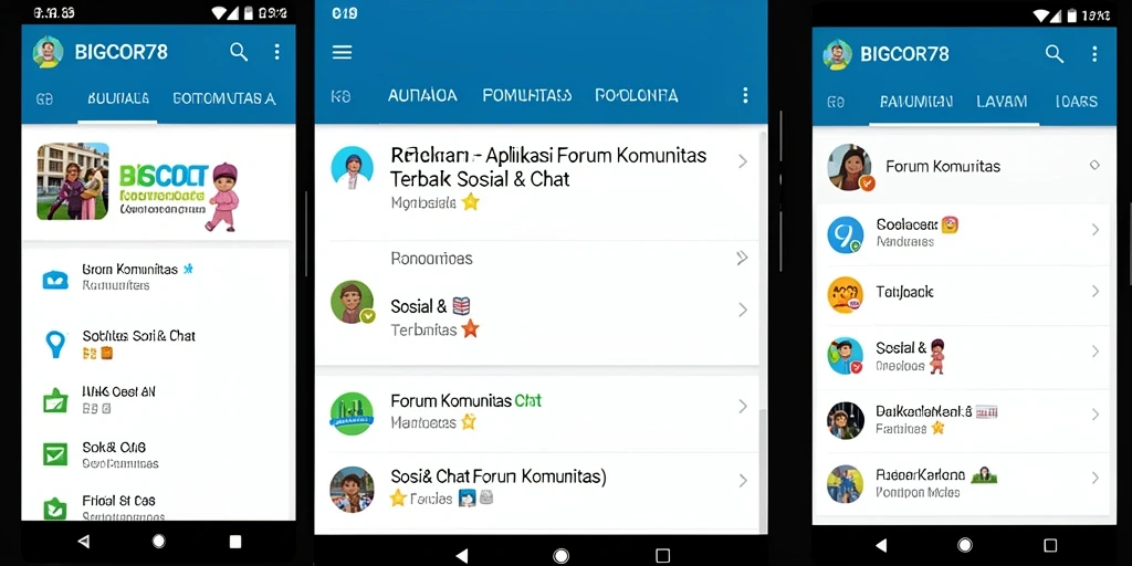 Tampilan antarmuka utama BIGCOR78 untuk forum komunitas.