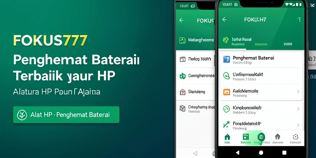 Antarmuka aplikasi FOKUS777 untuk menghemat baterai terlihat intuitif dan mudah digunakan.