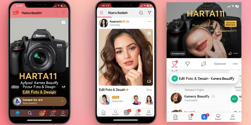 Antarmuka pengguna HARTA11 yang modern dan intuitif untuk edit foto.
