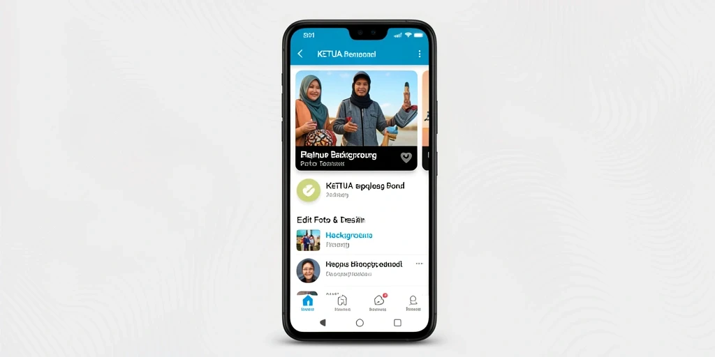 Antarmuka aplikasi KETUA yang modern untuk hapus latar belakang.