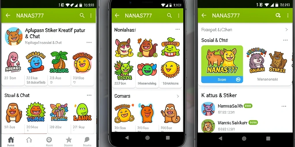 Tampilan antarmuka stiker NANAS777 yang menarik dan user-friendly.
