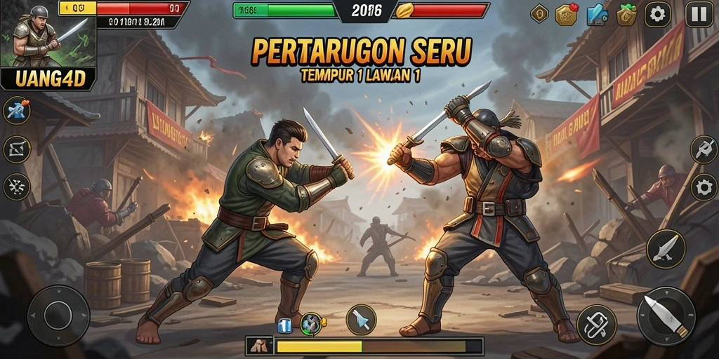 Tampilan antarmuka UANG4D dalam pertarungan Tempur 1 Lawan 1 yang menarik.