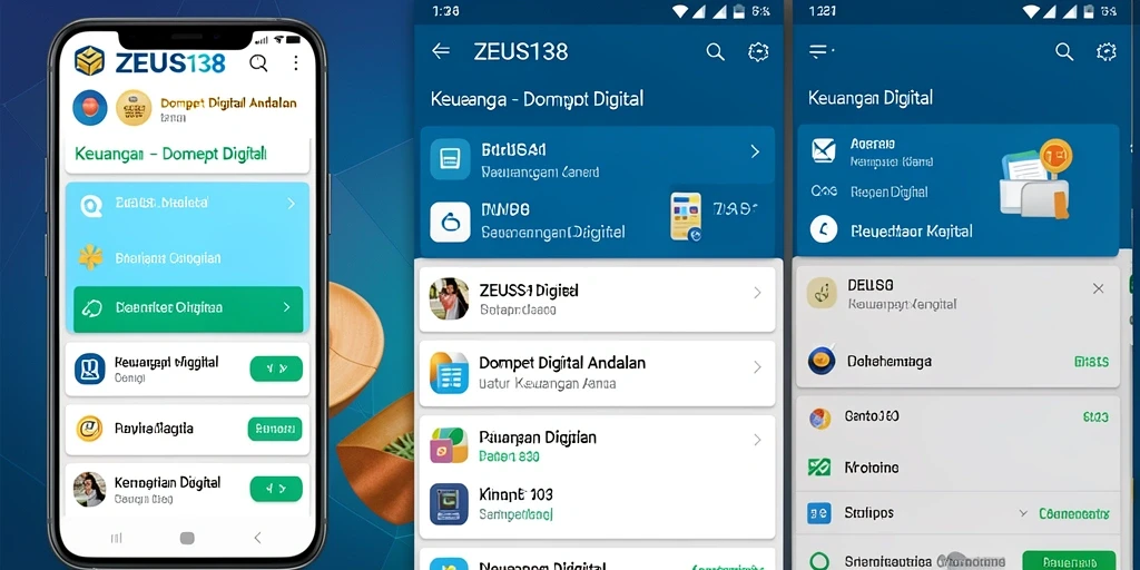 Tampilan antarmuka <strong>ZEUS138</strong> yang menarik dan user-friendly untuk Dompet Digital.